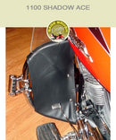Honda 1100 Shadow ACE with black vinyl engine guard chaps