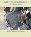 Indian Roadmaster or Springfield with new Airflow soft lowers shown on left rider side