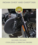 Indian Chief and Chieftain black soft lowers shown on bar OEM 2884718-156/266