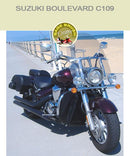 Suzuki Boulevard C109 with black engine guard chaps