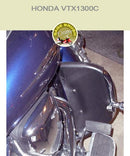 Honda VTX1300C MCEnt bar with black engine guard chaps