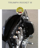 Triumph Rocket III with black vinyl engine guard chaps