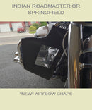Indian Roadmaster or Springfield with new Airflow soft lowers shown on right road side