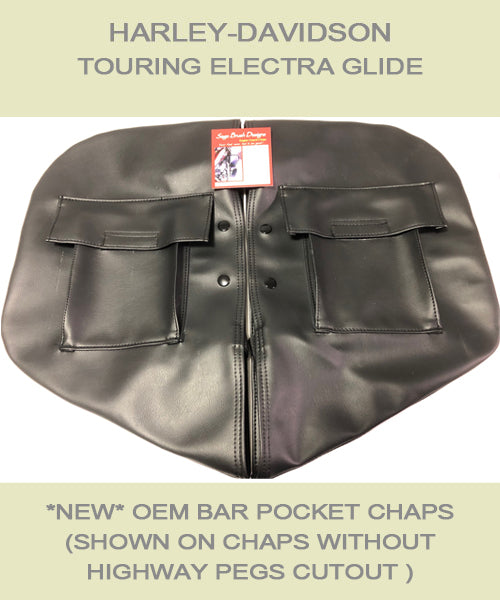 Harley Davidson Electra Glide Black Soft Lowers for OEM Bar with Pockets