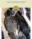 Honda 1100 Shadow Spirit with black studded engine guard chaps