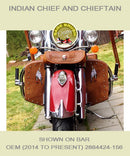 Indian Chief and Chieftain soft lowers with feather embroidery and studs shown on Indian Vintage