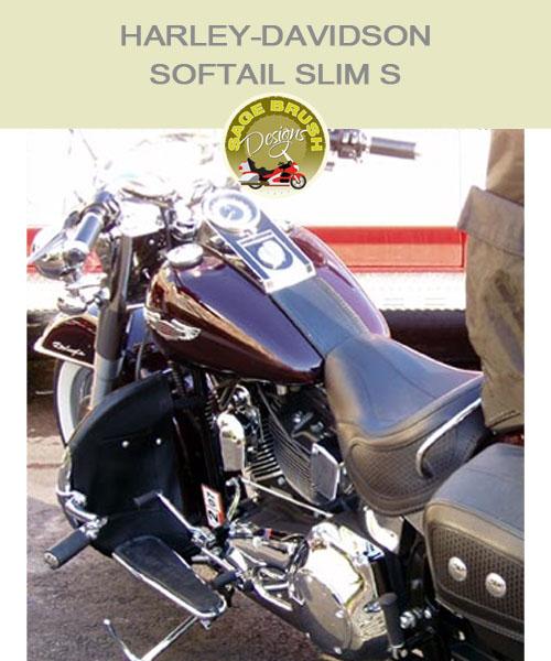 Softail Slim S OEM Nostalgia with black engine guard chaps
