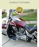 Honda VTX1300R Cobra Fat bar with black studded engine guard chaps