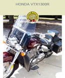Honda VTX1300R Show Chrome bar with black engine guard chaps