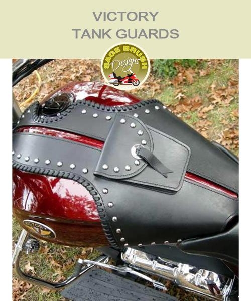 Cross Country or Cross Roads Large Whaletail Tank Guard with side lacing, studs, pocket with studs, and a concho