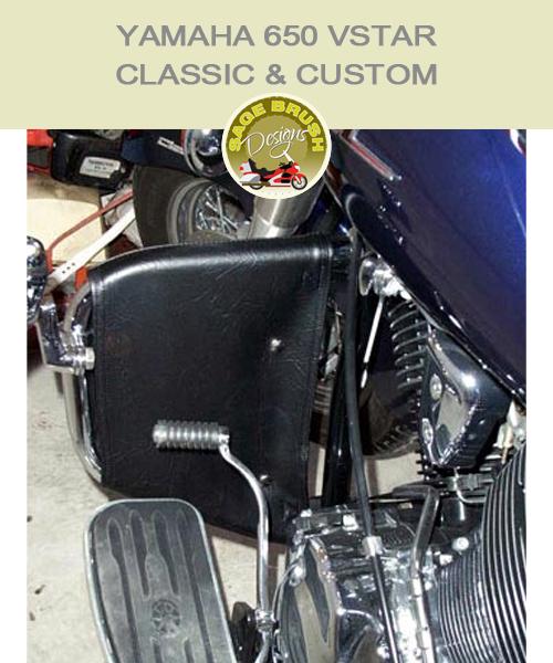 Yamaha 650 VSTAR Classic & Custom Barons with black engine guard chaps